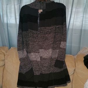 Gray Striped Cardigan